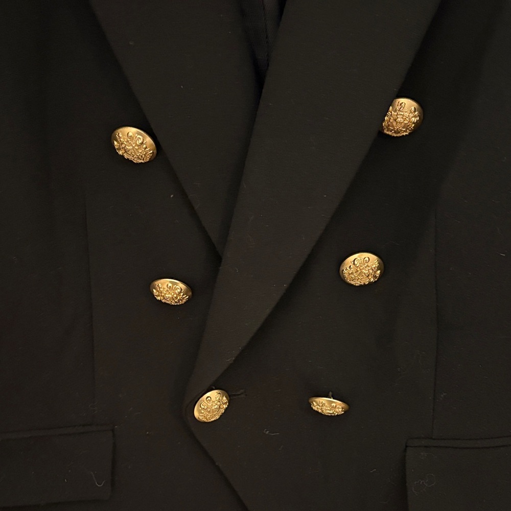Veronica Beard Miller Dickey Black Blazer with Gold Accents - Picture 3 of 4